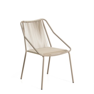 Scaun exterior dining ecru/bej din metal Zivia Kave Home