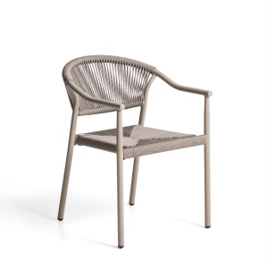 Scaun exterior dining grej din metal Livadia Kave Home