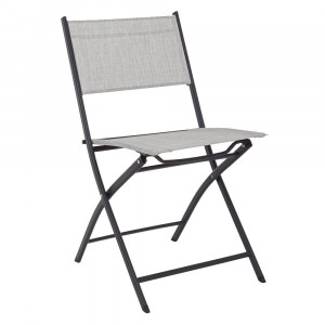 Scaun exterior dining pliabil gri din textil Martinez Bizzotto