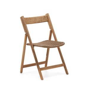 Scaun exterior dining pliabil maro/bej din lemn Dandara Kave Home