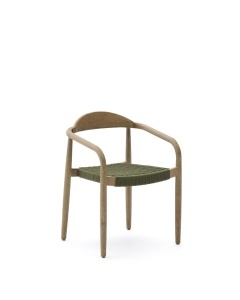 Scaun exterior dining verde din lemn Nina Kave Home