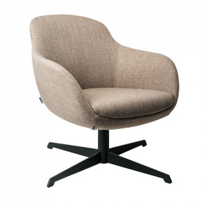 Scaun lounge rotativ bej din poliester si metal Spock Pols Potten