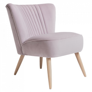 Scaun lounge roz din bumbac si lemn Harry Custom Form