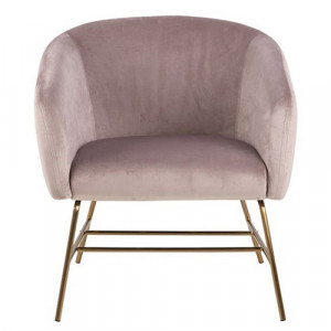 Scaun lounge roz prafuit/maro alama din textil si metal Ramsey Lara Actona Company