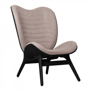 Scaun lounge roz prafuit/negru din poliester si lemn A Conversation Piece Tall Umage