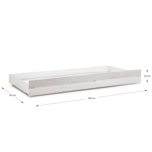 Sertar pentru pat alb din lemn 95x194 Trufa Quiet Object