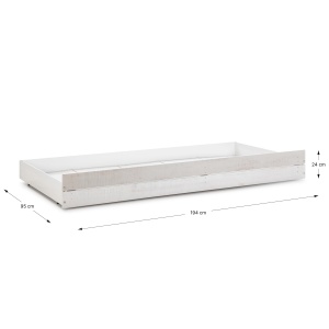 Sertar pentru pat alb din lemn 95x194 Trufa The Home Collection