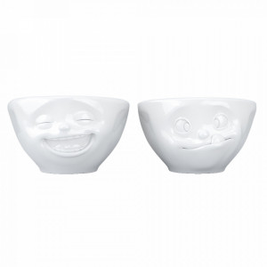 Set 2 boluri albe din ceramica 100 ml Laughing & Tasty Tassen