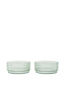 Set 2 boluri verde ceai din plastic 10 cm Ripple Ferm Living