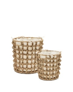 Set 2 cosuri maro din fibre naturale Dilam Kave Home