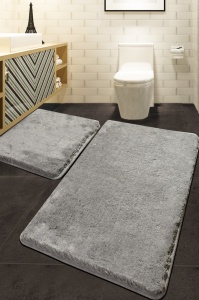 Set 2 covorase de baie gri din fibre sintetice Havai The Home Collection