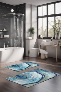 Set 2 covorase de baie multicolore din fibre sintetice CT-5026 The Home Collection