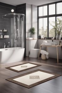 Set 2 covorase de baie multicolore din fibre sintetice CT-5071 The Home Collection