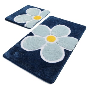 Set 2 covorase de baie multicolore din fibre sintetice Flower Avy The Home Collection