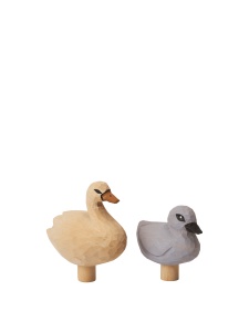 Set 2 dopuri pentru sticla maro din lemn Loopi Figurines Ferm Living