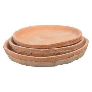 Set 2 farfurioare pentru ghiveci portocalii din ceramica Combia Esschert Design