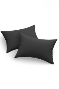 Set 2 fete de perna negre din fibre 50x70 cm Solid The Home Collection
