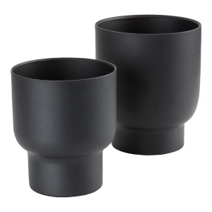 Set 2 ghivece negre din metal Fulda House Nordic