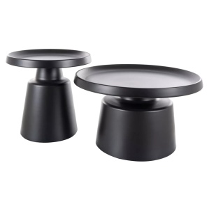 Set 2 mese de cafea negre din metal Rodos The Home Collection