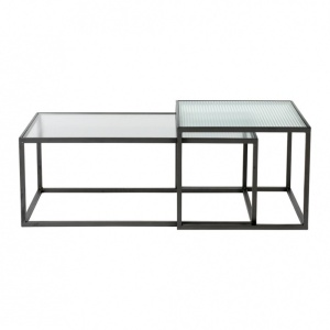 Set 2 mese laterale din metal negru Boli Dutchbone