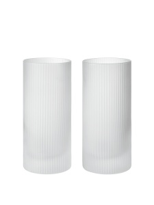 Set 2 pahare albe din sticla 480 ml Ripple Ferm Living