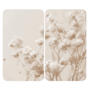 Set 2 placi protectie plita multicolore din sticla 30x52 cm Dry Flower Wenko