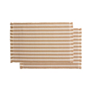 Set 2 protectii de masa bej din fibre naturale 35x50 cm Daltan Kave Home