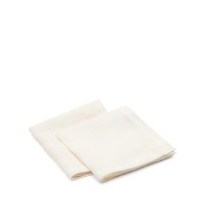 Set 2 servete albe din fibre naturale 30x30 cm Pals Kave Home