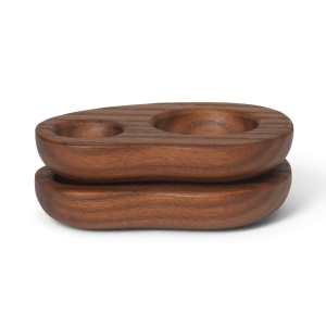 Set 2 suporturi pentru ou maro din lemn Cairn Ferm Living