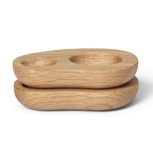 Set 2 suporturi pentru ou maro din lemn Cairn Oak Ferm Living