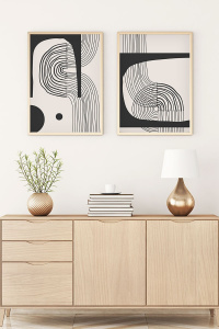 Set 2 tablouri multicolore din lemn 50x70 cm Dropa The Home Collection