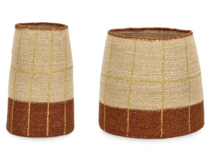Set 2 vaze decorative maro din fibre naturale Tuy Bizzotto