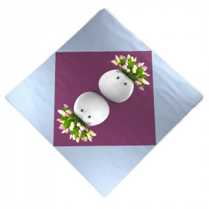 Set 20 servetele albastru/mov din hartie 33x33 cm Bouquet Gourmet Tassen