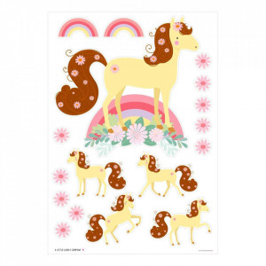 Set 28 stickere pentru perete multicolore din vinil Horse A Little Lovely Company
