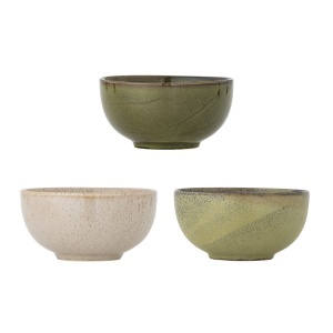 Set 3 boluri verzi/crem din ceramica 700 ml Addison Bloomingville