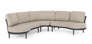 Set 3 canapele exterior gri din textil Helios Bizzotto