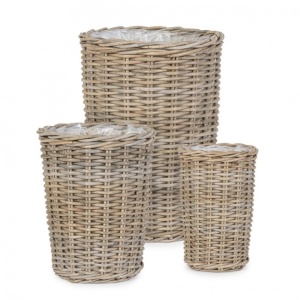 Set 3 cosuri gri din ratan Raady Bizzotto