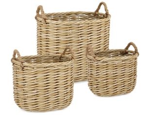 Set 3 cosuri maro din fibre sintetice Julen Shaped Bizzotto