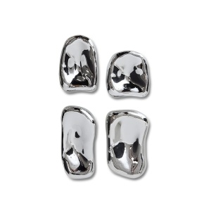 Set 3 decoratiuni de perete argintie din sticla 27x42 cm Sculpture HKliving