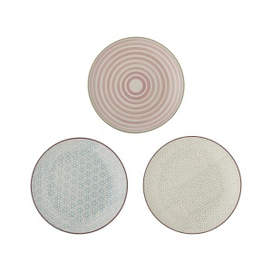 Set 3 farfurii intinse multicolore din ceramica 20 cm Patrizia Bloomingville