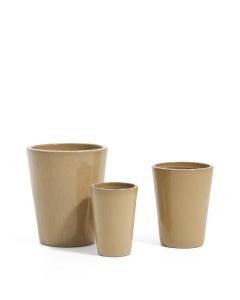 Set 3 ghivece bej din ceramica Rotja Kave Home