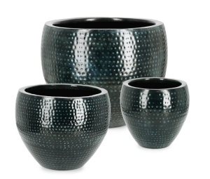 Set 3 suporturi pentru ghivece negre din metal Nirad Bizzotto