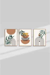 Set 3 tablouri multicolore din lemn Artsycllct33 The Home Collection