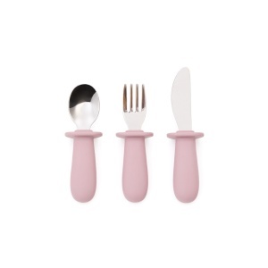 Set 3 tacamuri roz din fibre sintetice Lili Kave Home