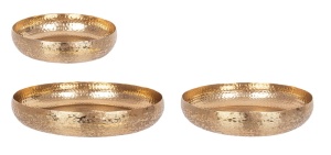 Set 3 tavi decorative aurii din metal Varanasi Bizzotto