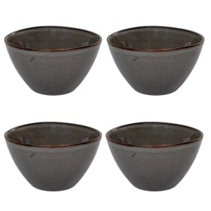 Set 4 boluri gri maroniu din ceramica 15 cm Selma House Nordic