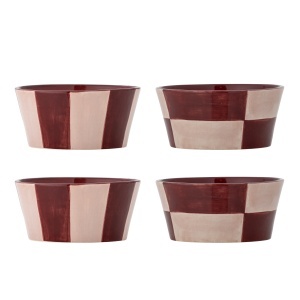 Set 4 boluri rosii/roz din ceramica 330 ml Floi Bloomingville