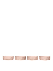 Set 4 boluri roz din sticla 12 cm Ripple Ferm Living