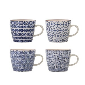 Set 4 cani albastre din ceramica 300 ml Karine Bloomingville