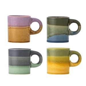 Set 4 cani multicolore din ceramica 140 ml Joris Bloomingville